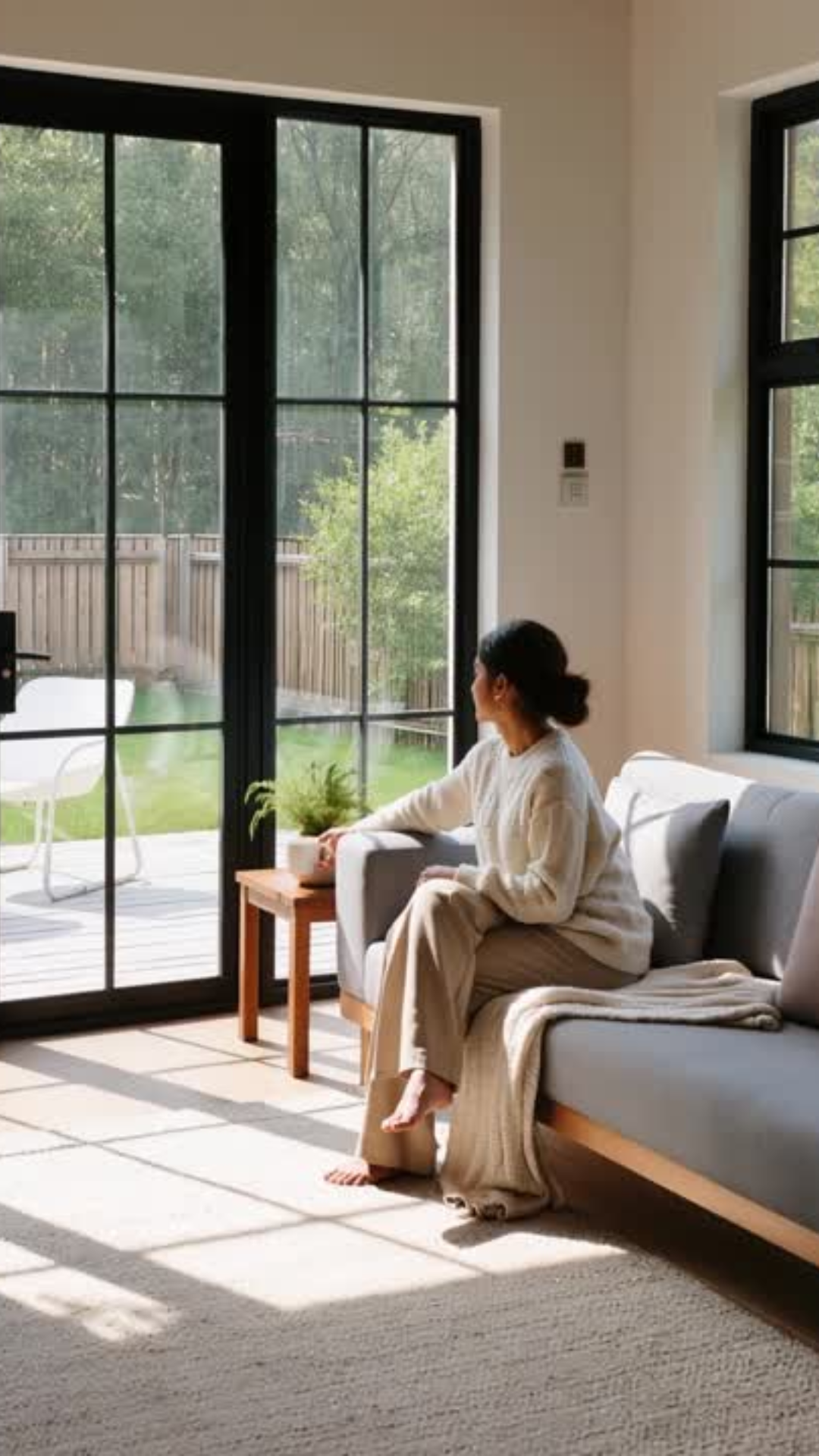 Luxury glass house with walkway